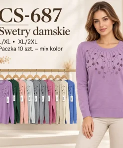 Swetry damskie,size l/xl-xl/2xl,Paczka 10szt,mix kolor
