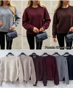 Swetry Damskie WŁOSKA,Size uni,paczka 6szt, mix kolor