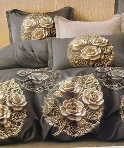 Komplet pościeli 5D 100% satyna - bawełna 4 Częściowy Rozmiar : 200/220