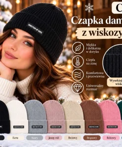 Czapki Damskie,Paczka 12szt,mix kolor