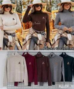Swetry Damskie WŁOSKA,Size uni,paczka 6szt, mix kolor