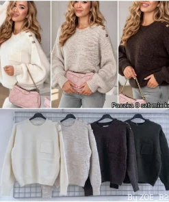 Swetry Damskie WŁOSKA,Size uni,paczka 6szt, mix kolor