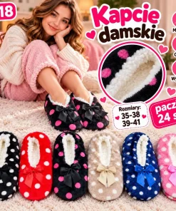 Kapcie Damskie,Size 35-41,Paczka 24szt,mix kolor