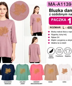 Bluzki Damskie ,Size l-4xl,paczka 12szt, mix kolor
