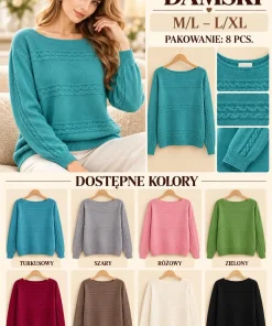 Swetry damskie ,size m/l-xl/2xl,Paczka 8szt,mix kolor