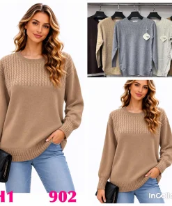 Swetry DAMSKA,size l/xl-2/3xl,Paczka 12szt,mix kolor