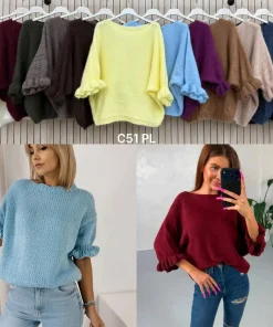 Swetry Damskie WŁOSKA,Size uni,paczka 6szt, mix kolor